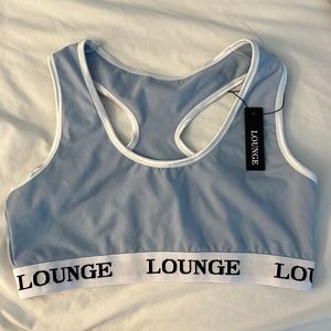 NEW powder blue XS Lounge sports bra